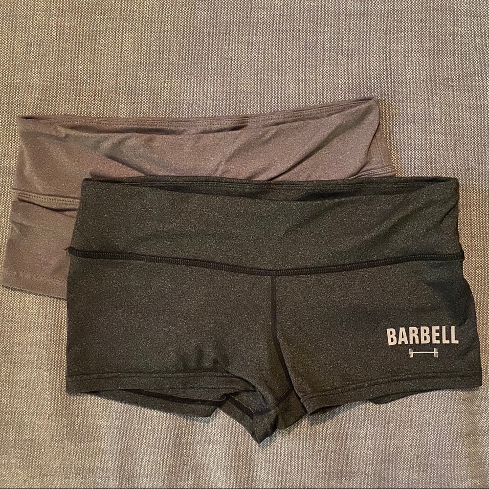 2 pairs of grey Barbell Apparel Shorts - Small